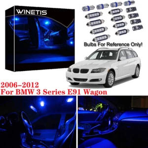 19Pc Blue Interior LED Bulb Light Kit For 06-12 BMW 3 Series E91 Wagon Canbus - Picture 1 of 12