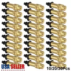 10 20 30 Pcs Adjustable Misting Nozzles Gardening Watering Brass Spray Sprinkler - Picture 1 of 12