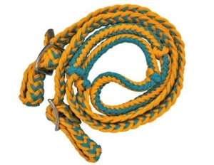 Showman Braided Nylon Barrel Reins w/ Easy Grip Knots - Picture 1 of 1