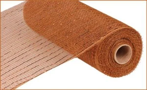 10" x 10" Metallic Poly Deco Mesh Ribbon Wedding Christmas Holiday Decorating - Picture 1 of 13