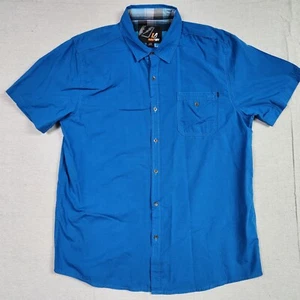 AMPLIFY Shirt Mens XL Blue Short Sleeve Button Up Casual Lightweight - Picture 1 of 15