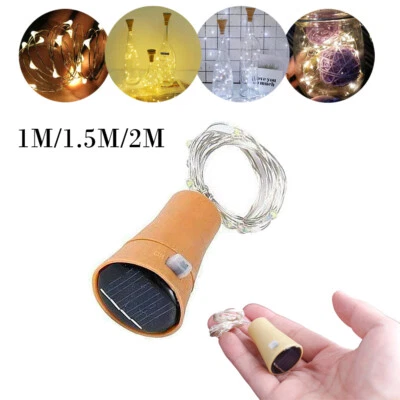 1m/1.5m/2m Led String Light Copper Wire Led String Cool/Warm White Solar Garden - Image 1 of 4