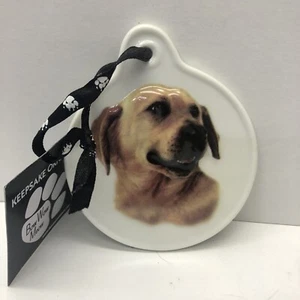Christmas Ornament Yellow Labrador Retriever Ceramic 2” - Picture 1 of 2