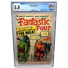 Fantastic Four #12 (1963) CGC 5.0 1st meeting Fantastic Four and Incredible Hulk