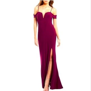 AQUA DRESSES Fuchsia Polyester Maxi Dress Size Medium - Picture 1 of 9