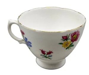 VintageTeacup Royal Vale bone china made in England flowers on white cup READ - Picture 1 of 6