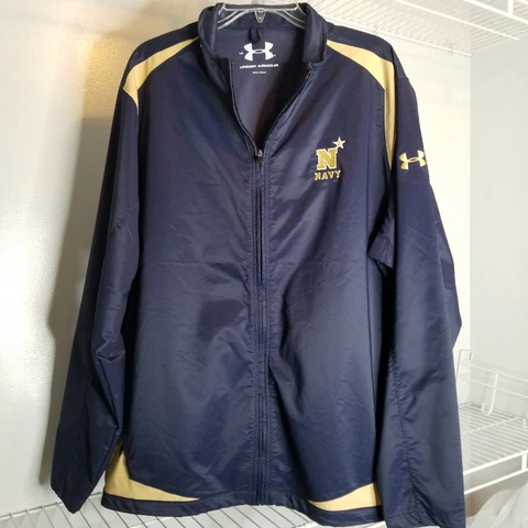 Under Armour US Navy Midshipman Full Zip Jacket Mens Large Blue Excellent Cover