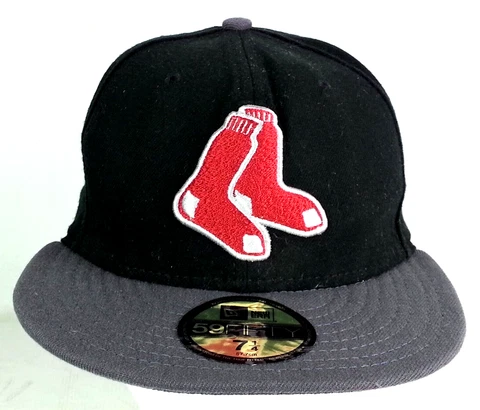 Boston Red Sox New Era 59Fifty Hat 2 Socks Logo Fitted 7 1/4 Baseball Cap MLB Cover