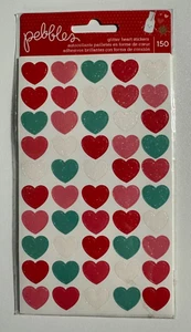 Pebbles We Go Together Glitter Heart Stickers-150 Pieces - Picture 1 of 1