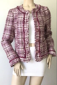 EXPRESS Design Studio Purple Tweed Long Sleeve Snap Closure Jacket (Size 8) - Picture 1 of 12