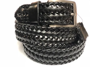 Cinturón de cuero trenzado para vestir, 1-1/2" de ancho, acabado nuevo, se adapta a cualquier lazo de pantalones de vestir. - Imagen 1 de 7