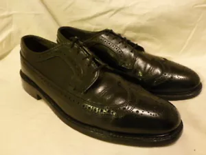 Scarpa elegante uomo Florsheim Imperial Kenmoor ala lunga nera ciottoli 11 B $425 - Foto 1 di 11