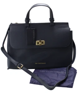 TRUSSARDI Borsa Mano T-14 Bag Women's ONE SIZE Leather Square Blue - Picture 1 of 14