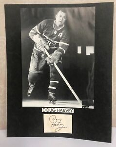 Doug Harvey Montreal Canadiens Paper Cut Signature Autograph Deceased