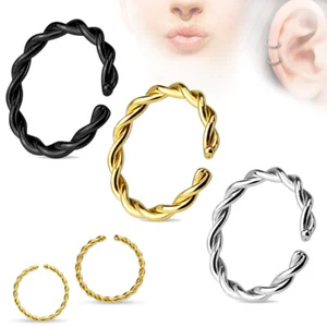 Nasenpiercing Nasen Ring Septum Helix Fake Piercing geflochten gedreht Z517 - Bild 1 von 1