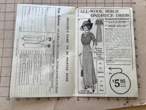 original 1910s ALL WOOL SERGE ONE-PIECE DRESS - BROCHURE MAIL AD. - Picture 1 of 2