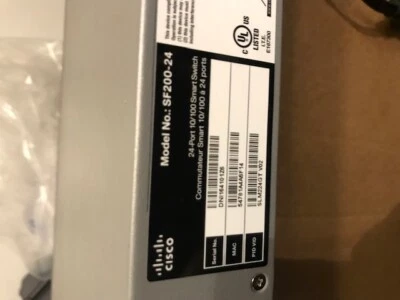Cisco SF200-24 Switch Smart SLM224GT 26 Port Base-T Gigabit Ethernet 2 SFP - Image 1 of 2