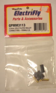 NEW Great Planes ElectriFly GPMM3113 3.5mm Gold Plated Bullet Connectors Female - Picture 1 of 5