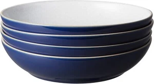 Denby - Elements Dark Blue Pasta Bowls Set of 4 - Dishwasher Microwave Safe Cro - Picture 1 of 3