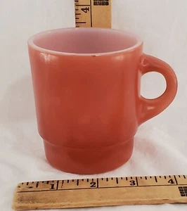 Vintage Anchor Hocking Fire King Burnt Orange Stacking Coffee Mug With Handle - Picture 1 of 24