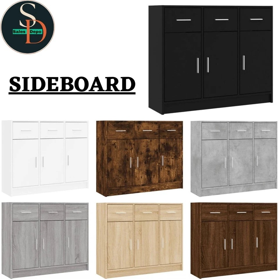 Modern Sideboard Console Storage Cabinet Cupboard Unit Engineered Wood vidaXL - Image 1 of 1