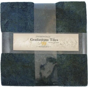 BLUE PLANET TILES STONEHENGE GRADATIONS 42 10” SQUARES BY NORTHCOTT - Picture 1 of 2