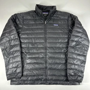 Patagonia Men's Down Puffer Jacket Black 84674FA19 Sz Large Full Zip - Picture 1 of 7
