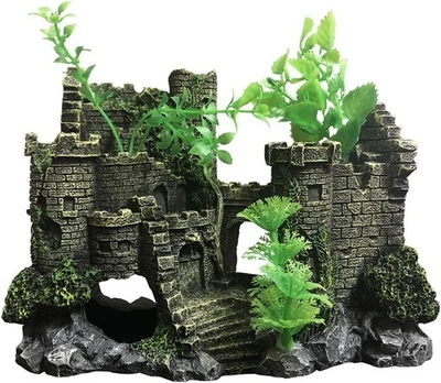 Decoraciones de castillo de resina, escultura de acuario multicolor - peces ecológicos T... Foto 1 de 4
