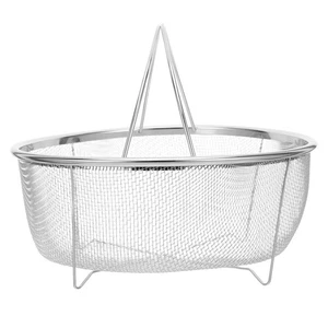 Cesta de vapor de acero inoxidable 3 piezas cocina drenaje colador freidora de aire - Imagen 1 de 12