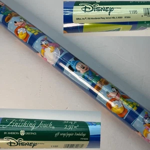 RARE Vtg Disney Characters Christmas Wrapping Paper Gift Wrap 24” Unopened 32sft - Picture 1 of 16