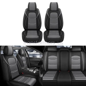 Fits Lincoln Car Seat Covers 5 Seats Full Set Front+Rear Protector Gray&Black - Picture 1 of 9