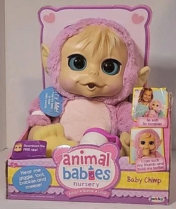 Jakks Pacific Animal Babies Nursery Baby Chimp Pink *Cute* Box Is Slight Damaged - Picture 1 of 5