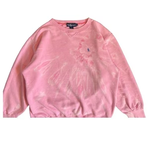 Ralph Lauren Custom Bleached Sweatshirt Pink L Unique Design Vintage F/S - Picture 1 of 11