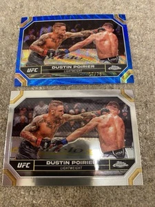 2024 Topps Chrome Dustin Poirier UFC #/75 (Blue Refractor). + Sockel - Bild 1 von 2