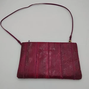 Vintage purple /Magenta Clemente Snake Skin Bag Shoulder /clutch Bag - Picture 1 of 8