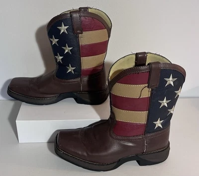 Bota de Vaquero Durango Niños Talla 7M Western Patriotic Bandera EE. UU. 8 pulgadas Foto 1 de 4