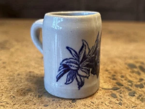 Schnapskrug Schnapsglas Blauer Enzian Steingut * Rarität * - Bild 1 von 2