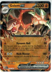 Pokemon TCG Golem ex 076/165 Sv: Scarlet & Violet 151 Double Rare - Picture 1 of 1