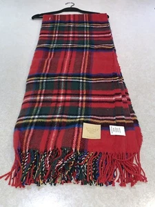 Nido Notte Italia Red Green Tartan Plaid 51" x 67" Luxury Throw Blanket New - Picture 1 of 6