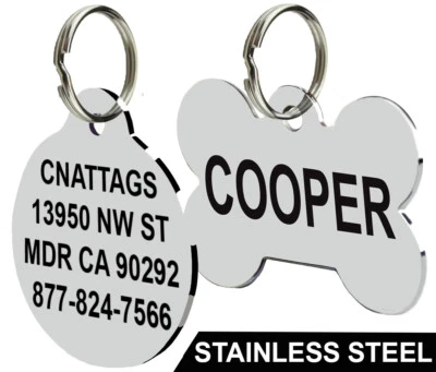 Stainless Steel, Pet ID Tags. Dog Tags. Pet Tags Personalized - Image 1 of 2