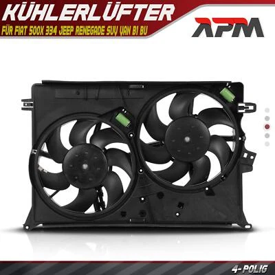 Ventola doppia ventola radiatore motore per Fiat 500X 334 Jeep Renegade SUV Van B1 - Immagine 1 di 4