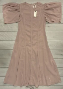 Anthropologie Modern Sheer Midi Dress New Size 2 Blush Pink - Picture 1 of 15