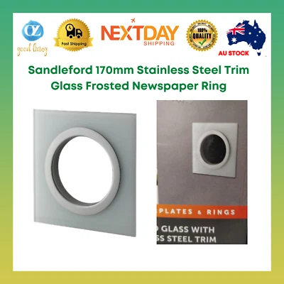 Sandleford 170mm Stainless Steel Trim Glass Frosted Newspaper Ring Wall Mount - Image 1 of 4
