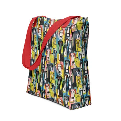 ART DOGS Bolso de Mano Regalo para Sus Artistas y Amantes de los Perros Bolso Arte Brut Dogs 15"! Foto 1 de 4