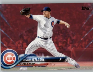 Justin Wilson 2018 Topps Series 2 MOTHERS DAY HOT PINK /50 Cubs #643 - Picture 1 of 1