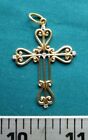 14kt Yellow Gold Polished Unique Cross Charm Pendant #5409
