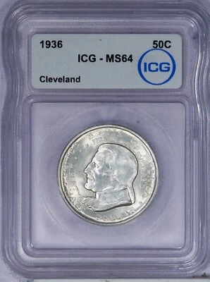 1936 Cleveland Half Dollar 50C ICG MS64 - Image 1 of 2