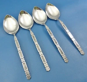 4 Community MADRID Black Soup Spoons 6-7/8" - Stainless Oneida - UnK - Picture 1 of 6