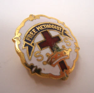 VTG FREE METHODIST SUNDAY SCHOOL PIN ENAMELED - Picture 1 of 3