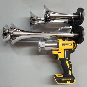 DeWalt 20v Quad Chrome Drill Impact Sports Boat Air Train Horn Compressor - Picture 1 of 4